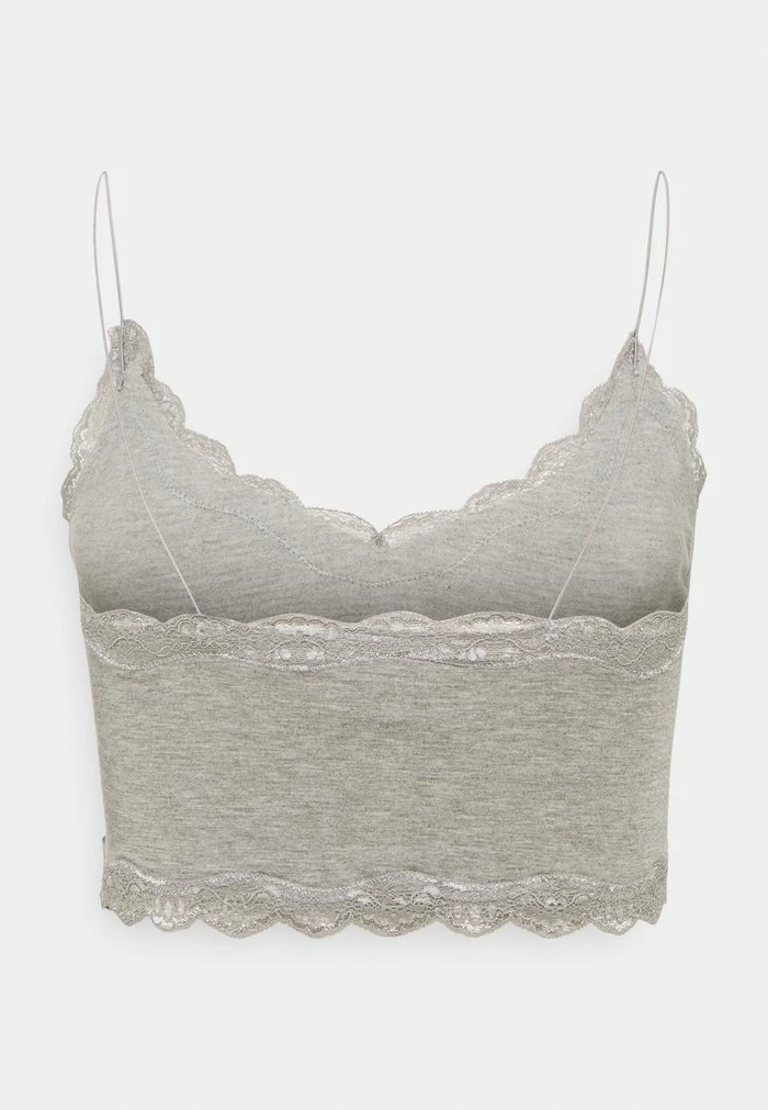 COZY CROP - Pyjama top - heather grey