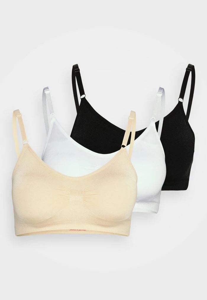 COMFORT BRA WITH SPAGHETTI STRAPS 3-PACK - Bustier - black/latte/white