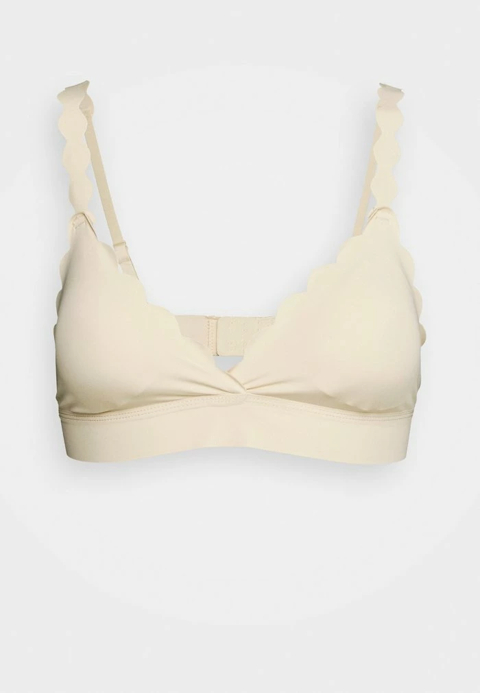 SCALLOP BRALETTE - Triangle bra - latte