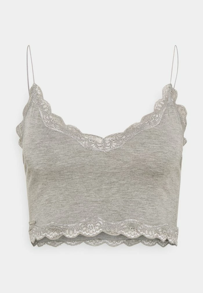 COZY CROP - Pyjama top - heather grey