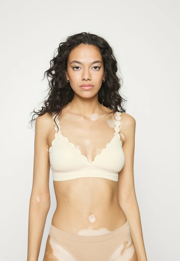 SCALLOP BRALETTE - Triangle bra - latte